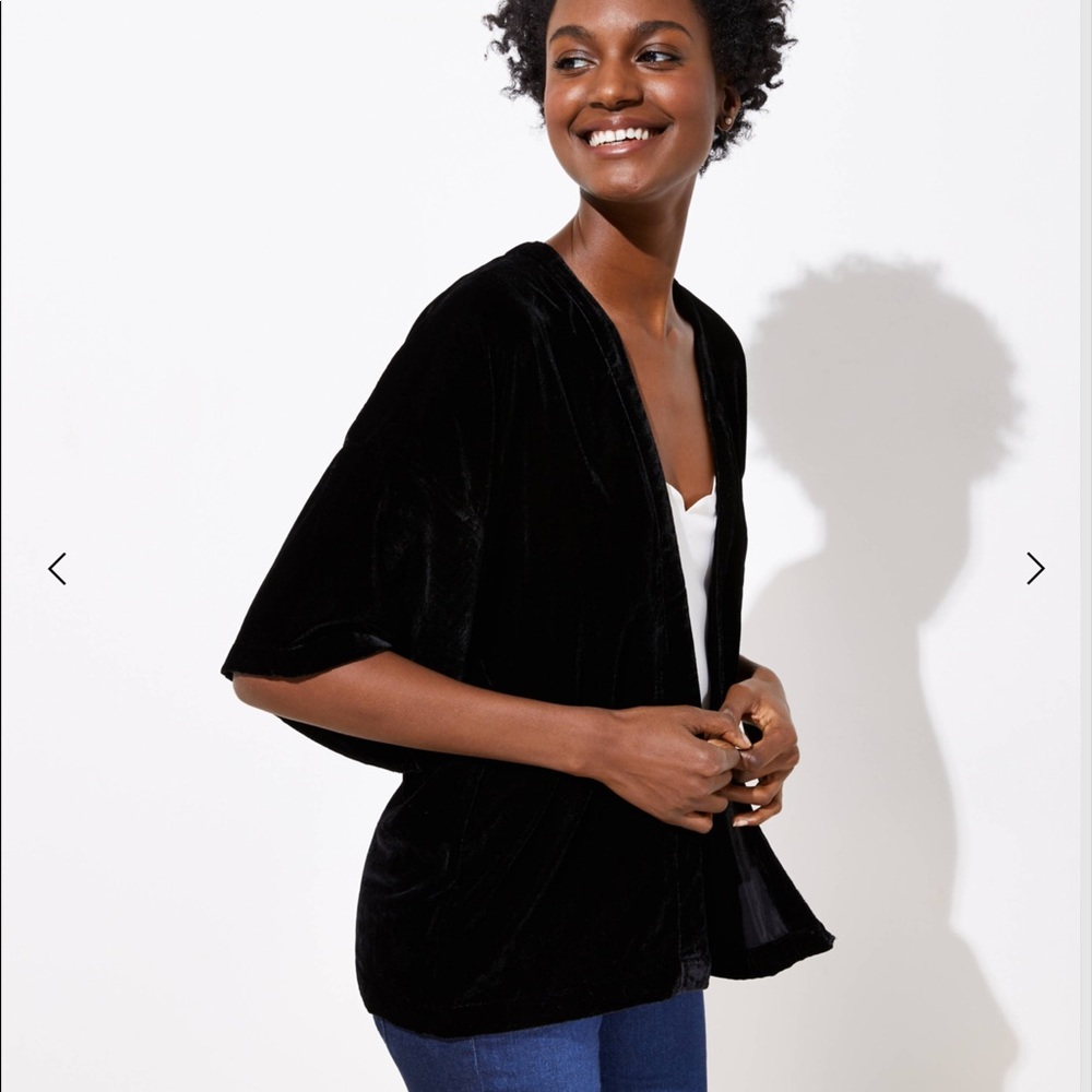 NWT black velvet kimono